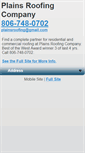 Mobile Screenshot of plainsroofing.com