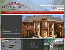 Tablet Screenshot of plainsroofing.com